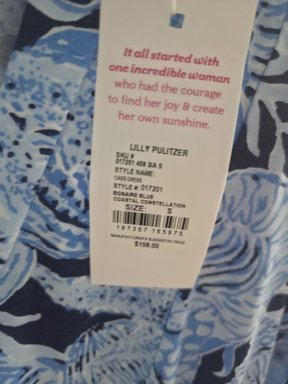 Lilly Pulitzer Blue Multi Floral V-Neck Dress In Coastal Constellation - Picture 4 of 5